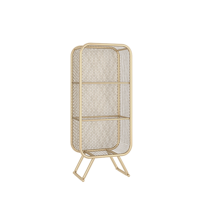 Closed Back Bookcase Glam Style Bookshelf for Home Office and Study Room