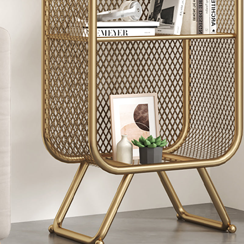 Closed Back Bookcase Glam Style Bookshelf for Home Office and Study Room