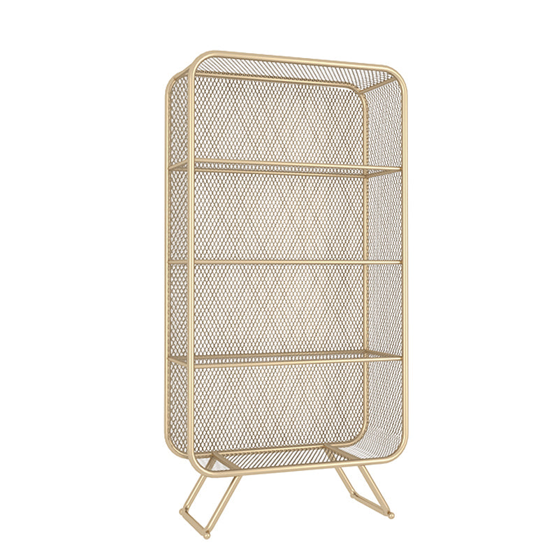 Closed Back Bookcase Glam Style Bookshelf for Home Office and Study Room