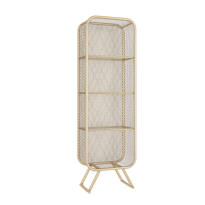 Closed Back Bookcase Glam Style Bookshelf for Home Office and Study Room