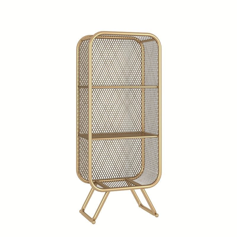 Closed Back Bookcase Glam Style Bookshelf for Home Office and Study Room