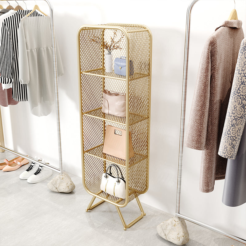 Closed Back Bookcase Glam Style Bookshelf for Home Office and Study Room