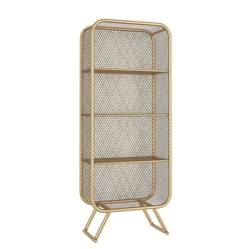 Closed Back Bookcase Glam Style Bookshelf for Home Office and Study Room