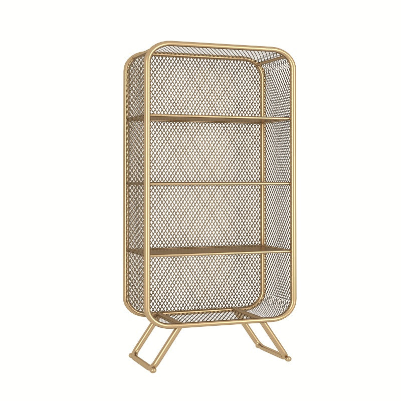 Closed Back Bookcase Glam Style Bookshelf for Home Office and Study Room