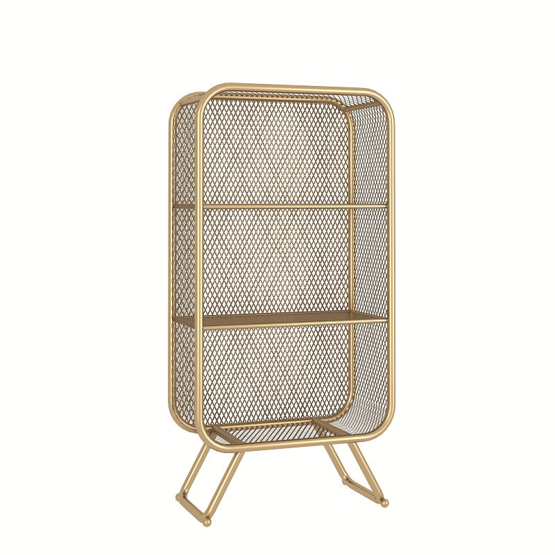 Closed Back Bookcase Glam Style Bookshelf for Home Office and Study Room