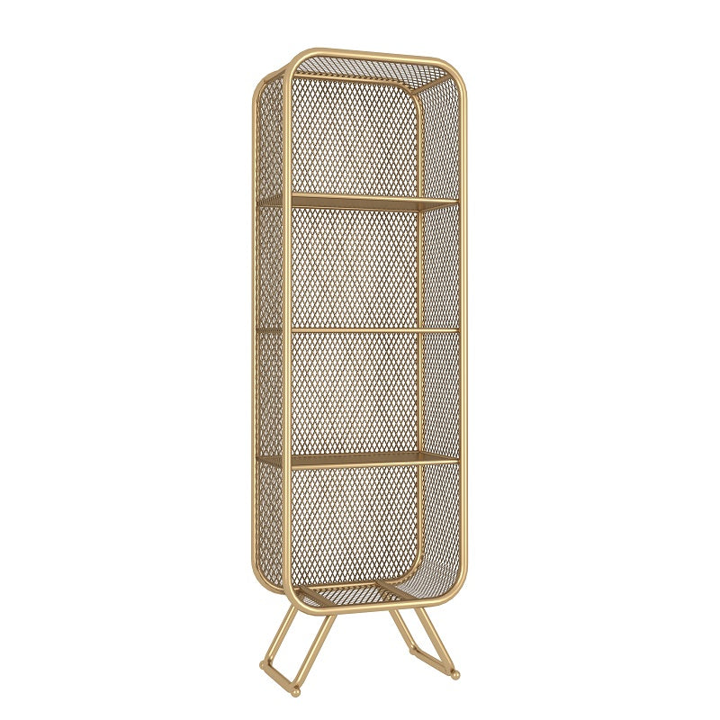 Closed Back Bookcase Glam Style Bookshelf for Home Office and Study Room