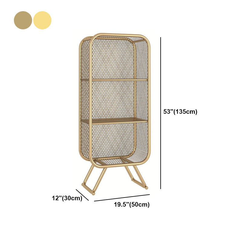 Closed Back Bookcase Glam Style Bookshelf for Home Office and Study Room