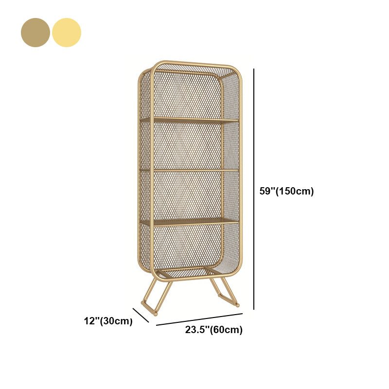Closed Back Bookcase Glam Style Bookshelf for Home Office and Study Room