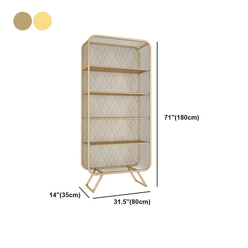 Closed Back Bookcase Glam Style Bookshelf for Home Office and Study Room