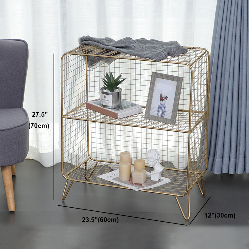 Closed Back Bookcase Glam Style Bookshelf for Home Office and Study Room