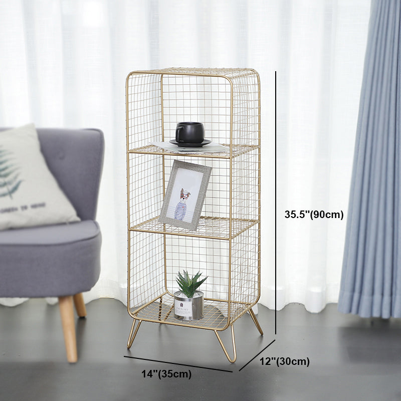 Closed Back Bookcase Glam Style Bookshelf for Home Office and Study Room