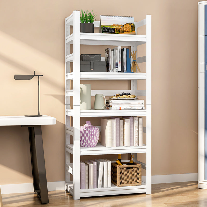 Stahl Industrial Etagere Bücherregal Weiß und Schwarz vertikaler Bücherregal für Zuhause