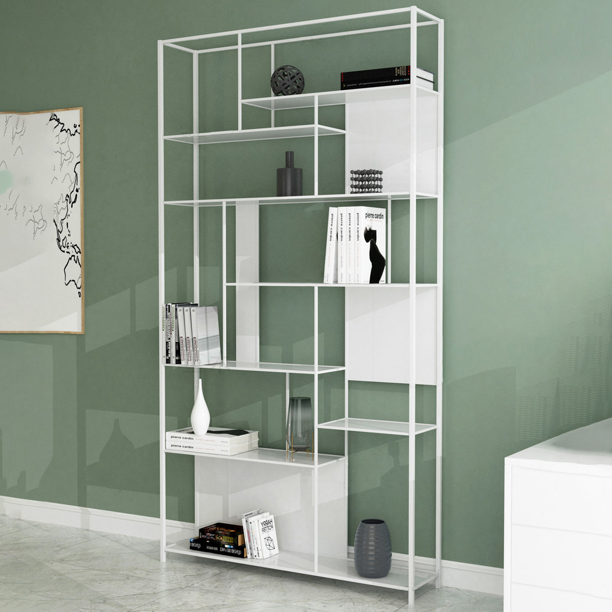 Metall Industrial ETagere Buchhandlung vertikaler Eisen offenes Buchhandel für Büro