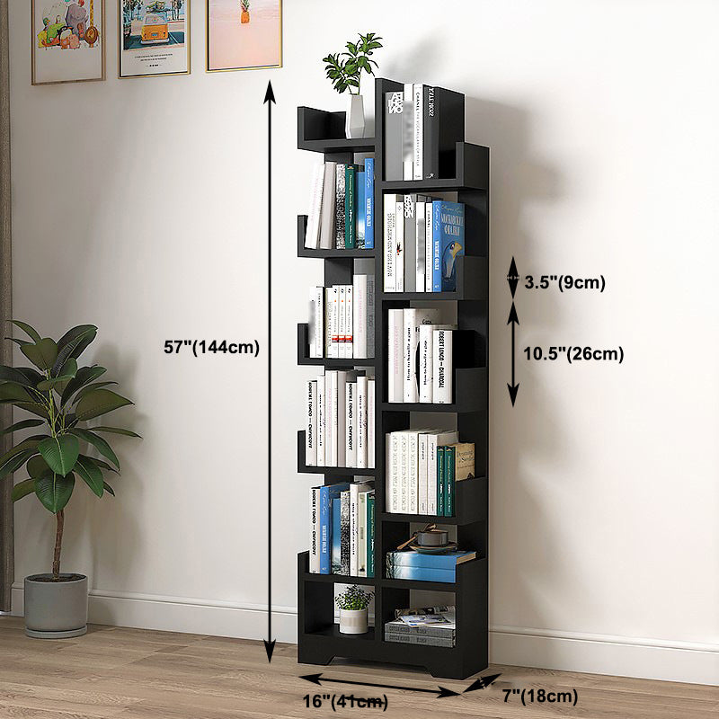 Scandinavian Manufactured Wood Geometric Bookshelf Vertical Open Bookshelf