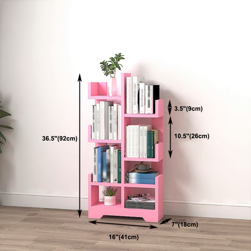 Scandinavian Manufactured Wood Geometric Bookshelf Vertical Open Bookshelf
