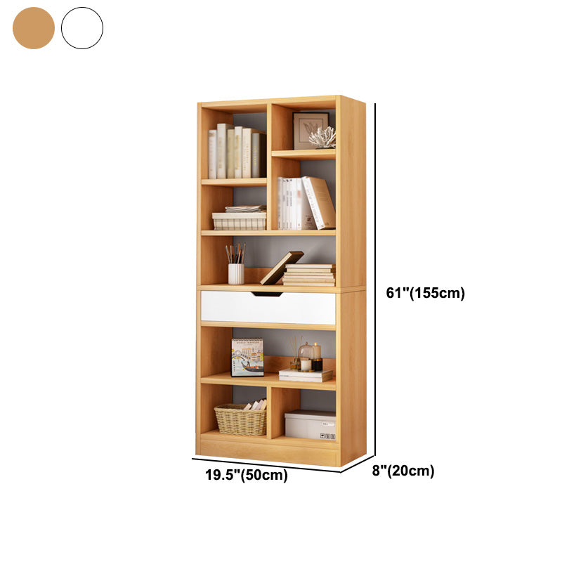 Libreria etagere scandinava in legno fabbricato verticale con cassetto