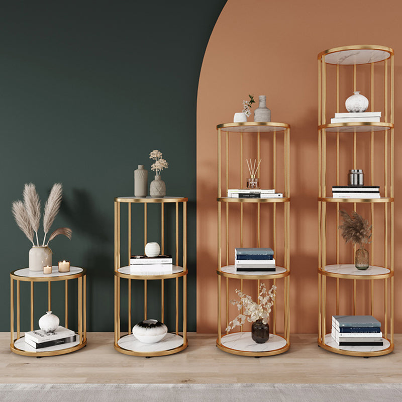 Scandinavian Metal Corner Bookshelf Open Vertical Bookshelf for Living Room