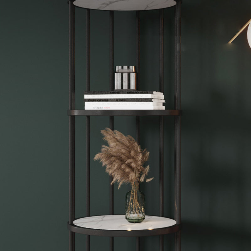 Scandinavian Metal Corner Bookshelf Open Vertical Bookshelf for Living Room