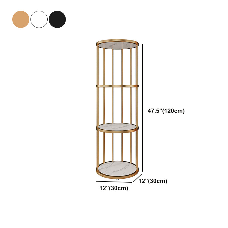 Scandinavian Metal Corner Bookshelf Open Vertical Bookshelf for Living Room