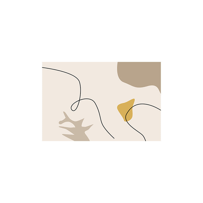 Beige Abstract Color Lump Rug Polyetser Modern Rug Stain Resistant Rug for Living Room