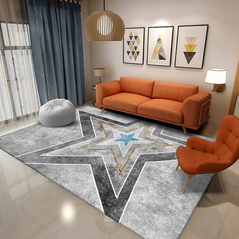 Zwart modern tapijt polyester patroon tapijt wasbaar tapijt voor woningdecoratie