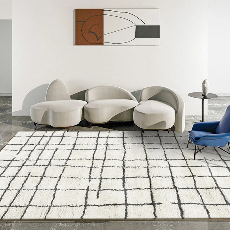 Zwart modern tapijt polyester patroon tapijt wasbaar tapijt voor woningdecoratie