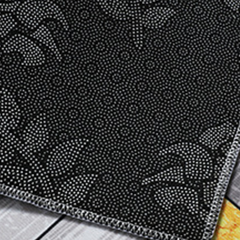 Wine Red Vintage Rug Polyester Medallion Rug Washable Rug for Drawing Room