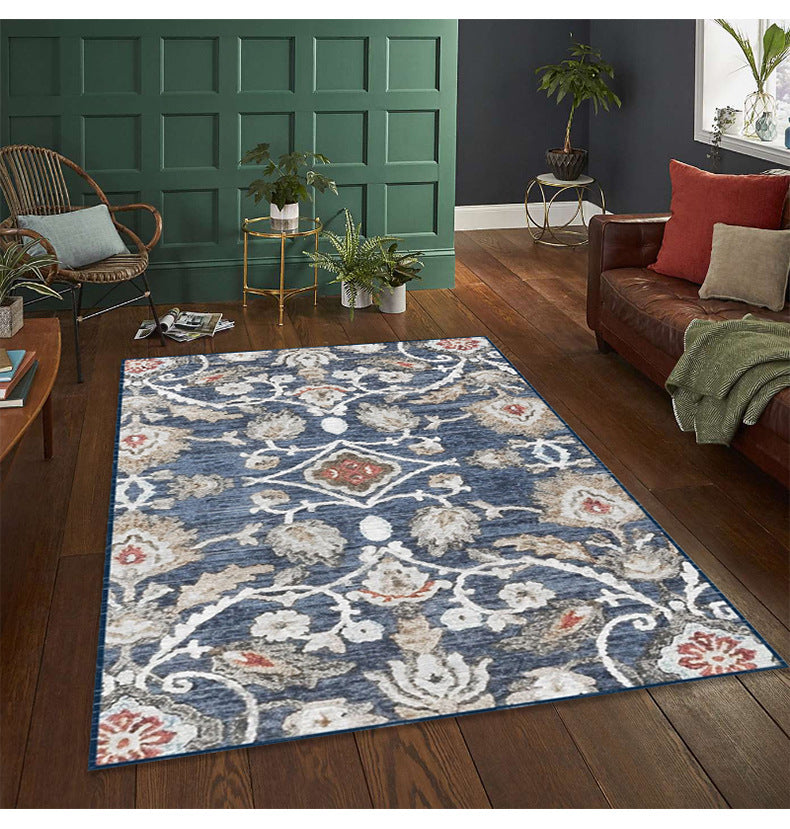 Grauer Medaillon Teppich Polyester Vintage Teppich Waschbar Teppich für Wohnkultur