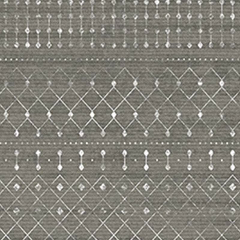 Navy Morocco Rug Polyester Print Indoor Rug Non-Slip Backing Rug for Drawing Room