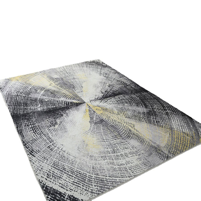 Gray Modern Rug Polyester Abstract Pattern Area Rug Washable Rug for Home Decor