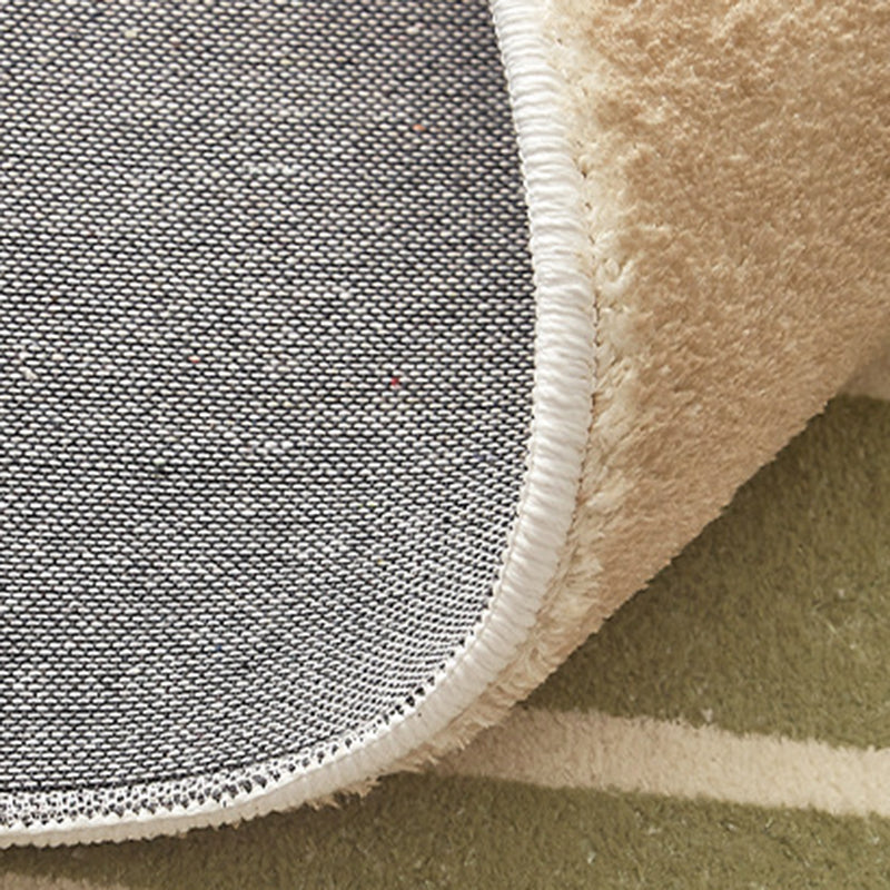 Beige Modern Carpet Polyester Plant Carpet Stain Resistant Carpet for Living Room