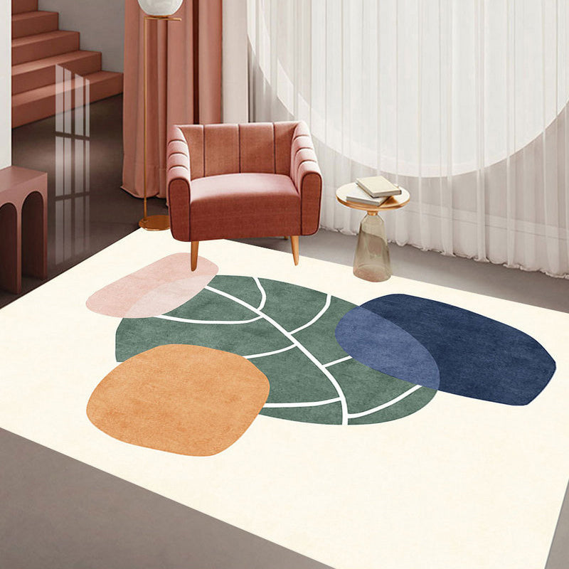 Dark Green Color Piece Carpet Polyester Modern Carpet Washable Carpet for Drawing Room