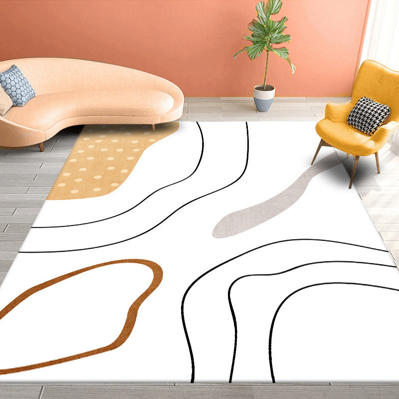 Dark Green Color Piece Carpet Polyester Modern Carpet Washable Carpet for Drawing Room