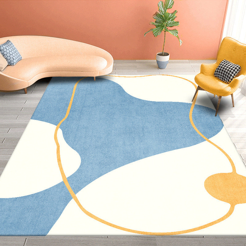 Dark Green Color Piece Carpet Polyester Modern Carpet Washable Carpet for Drawing Room