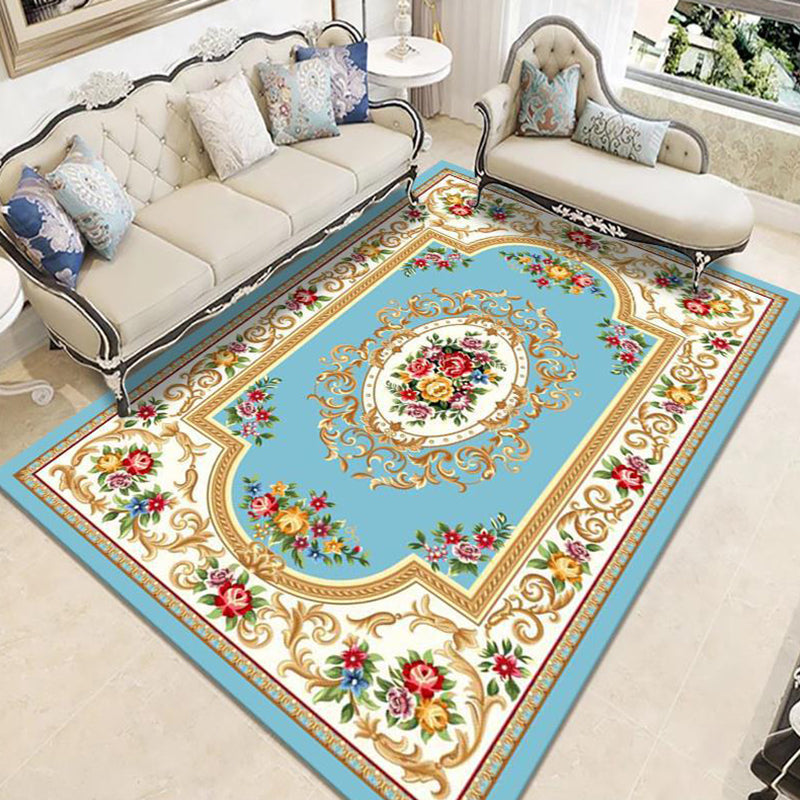 Wine Red Luxury Rug Polyester Modern Rug Non-Slip Backing Rug for Drawing Room