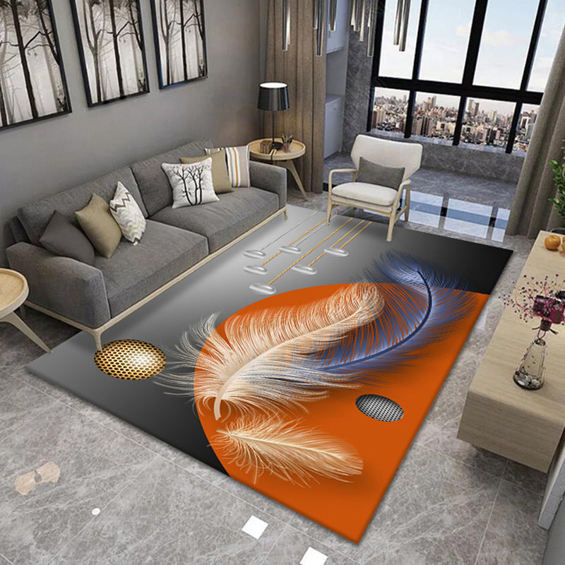 Naranja hermosa alfombra poliéster alfombra de plumas de pluma alfombra para sala de estar para sala de estar