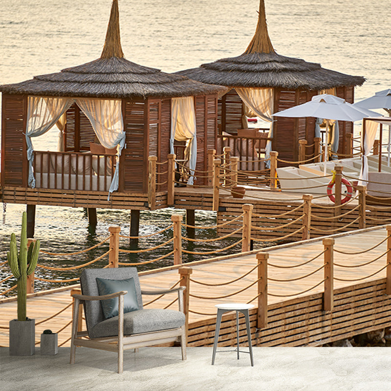 Photography Stain Resistant Mural Wallpaper Tropical Landscape Sleeping Room Wall Mural