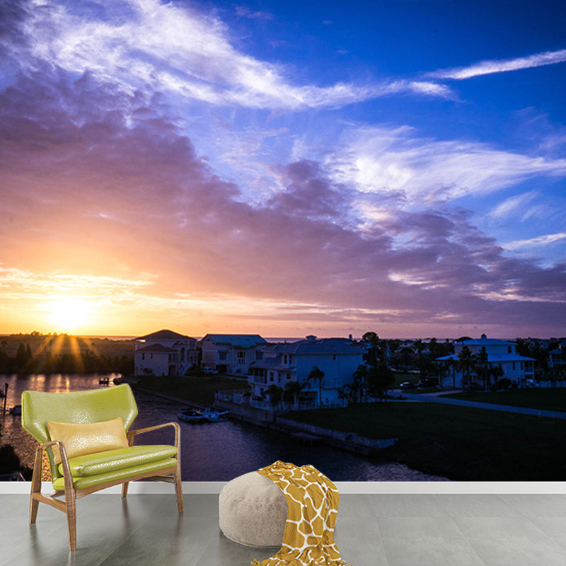 Photography Stain Resistant Mural Wallpaper Tropical Landscape Sleeping Room Wall Mural