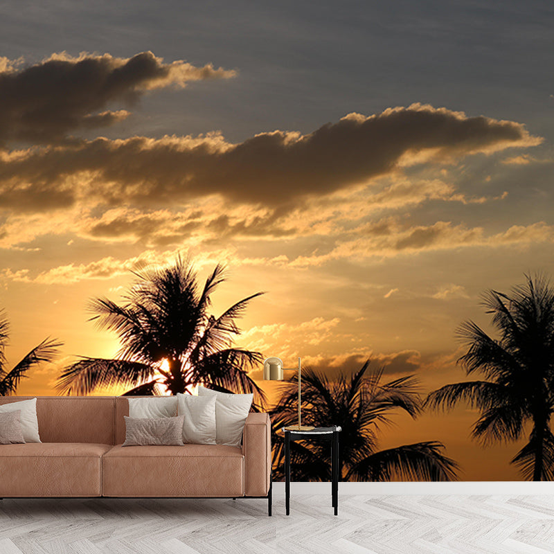 Tropical Landscape Resistant Mural Wallpaper Environment Friendly Sleeping Room Wall Mural