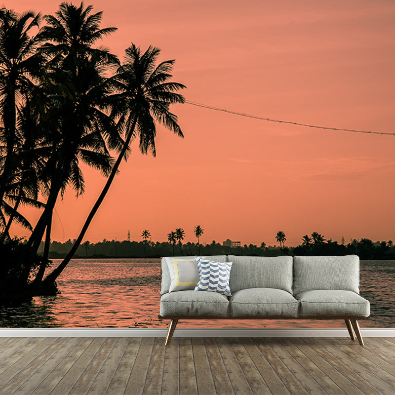 Tropical Landscape Resistant Mural Wallpaper Environment Friendly Sleeping Room Wall Mural