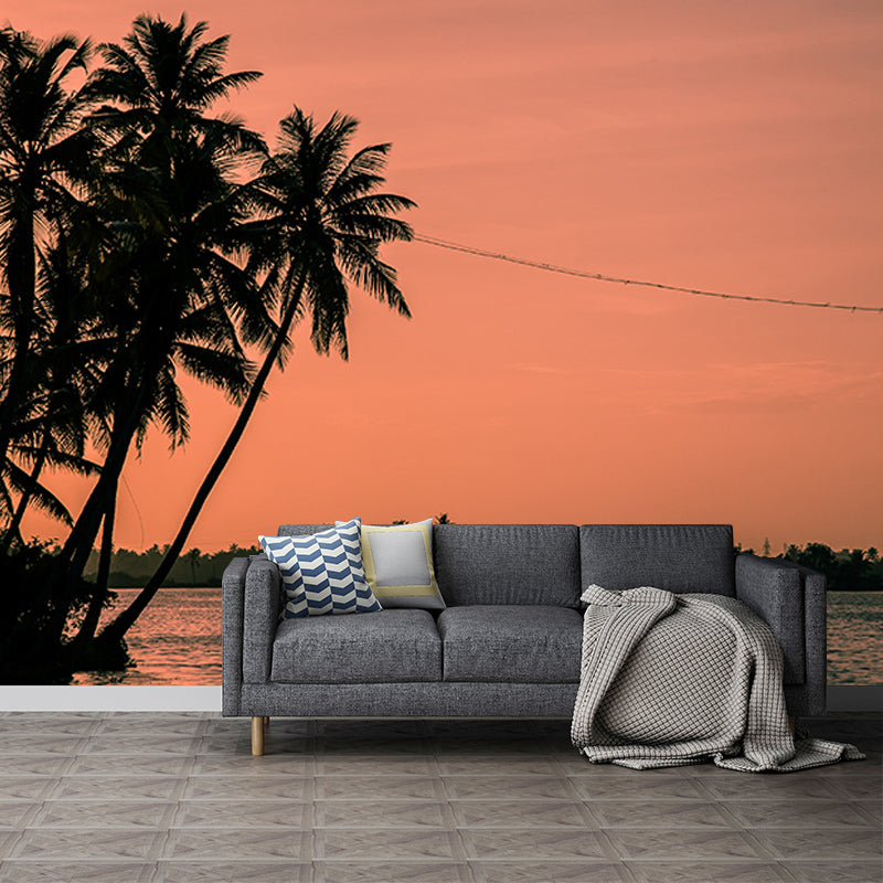 Tropical Landscape Resistant Mural Wallpaper Environment Friendly Sleeping Room Wall Mural