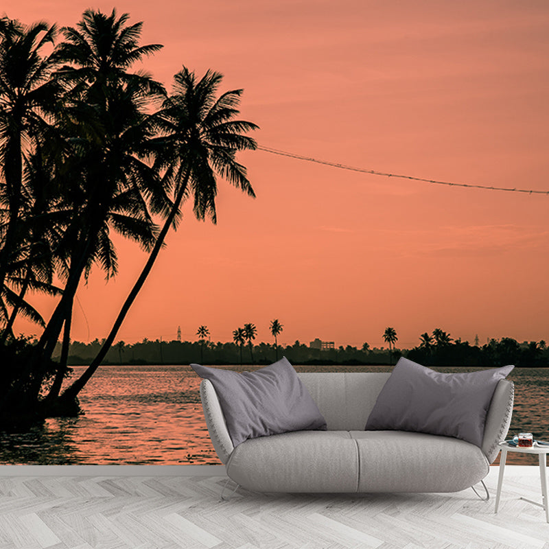 Tropical Landscape Resistant Mural Wallpaper Environment Friendly Sleeping Room Wall Mural