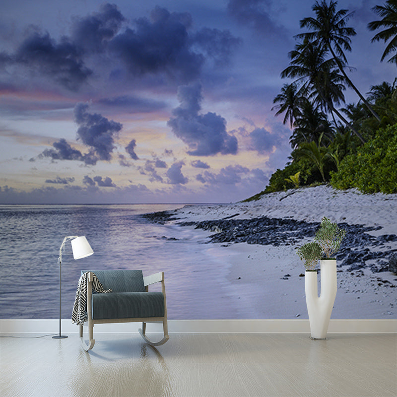 Tropical Scenery Mildew Resistant Wallpaper Environmental Sleeping Room Wall Mural