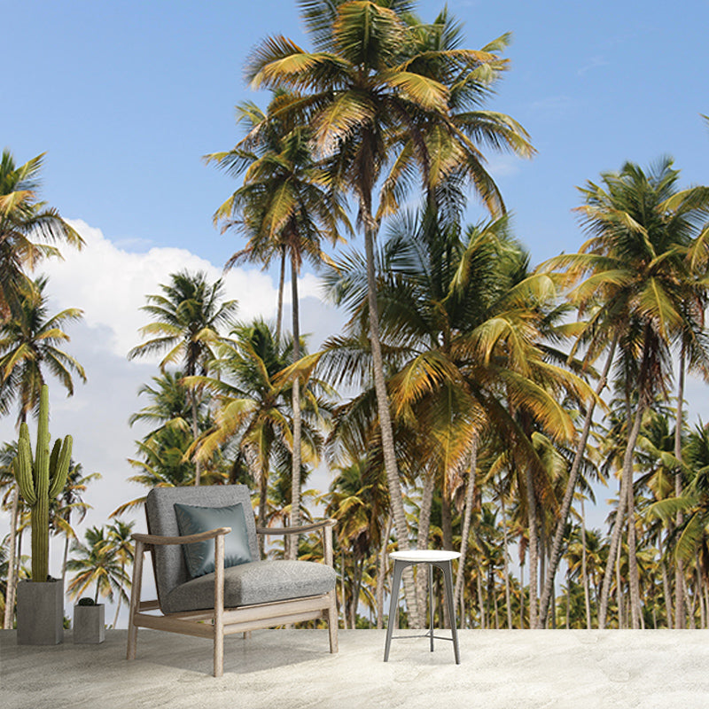 Tropical Scenery Mildew Resistant Wallpaper Environmental Sleeping Room Wall Mural