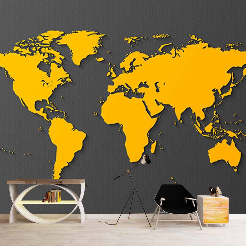 Environment Friendly Resistant Mural Wallpaper Map Living Room Wall Mural