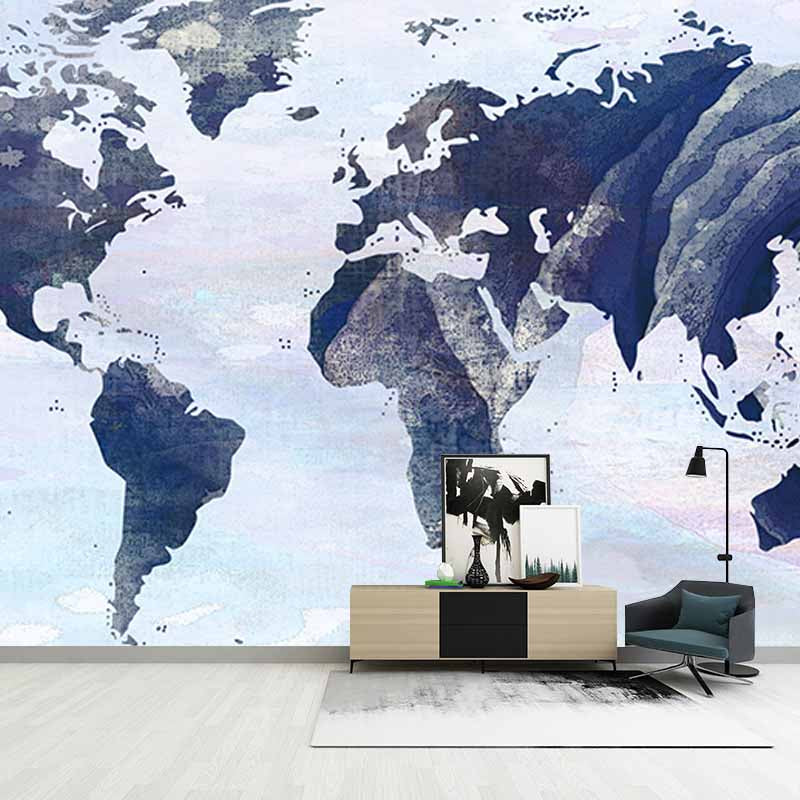 Environment Friendly Resistant Mural Wallpaper Map Living Room Wall Mural