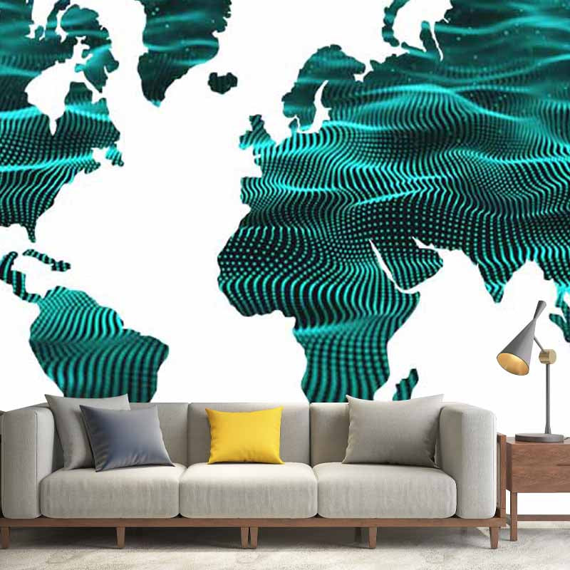 Illustration Stain Resistant Wall Mural Wallpaper Map Sitting Room Wall Mural