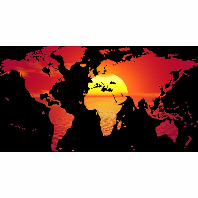 Illustration Stain Resistant Wall Mural Wallpaper Map Sitting Room Wall Mural