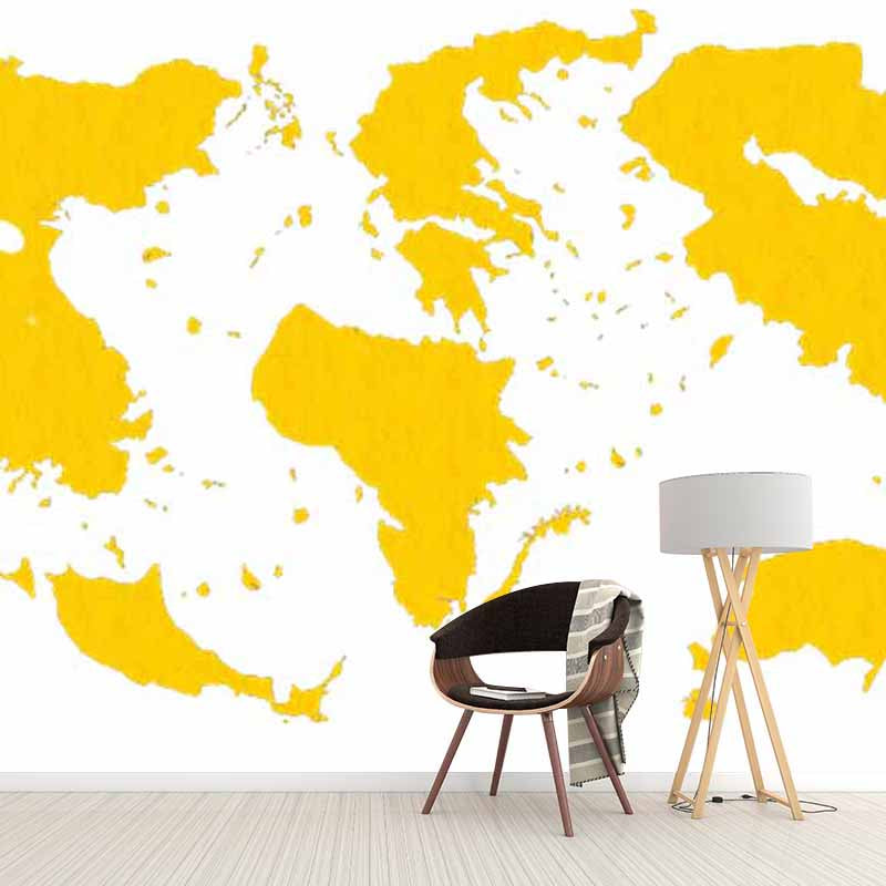 Environment Friendly Resistant Mural Wallpaper Map Illustration Sleeping Room Wall Mural