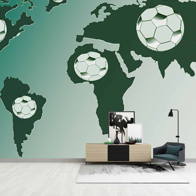 Environment Friendly Resistant Mural Wallpaper Map Illustration Sleeping Room Wall Mural